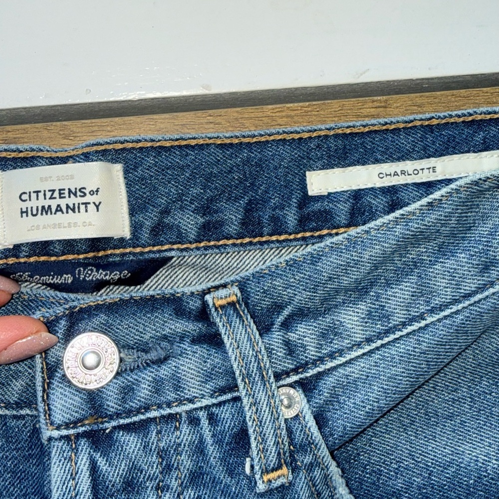 CITIZENS OF HUMANITY Blue Charlotte  High rise Straight-Leg Jeans size 24 NWT - Picture 2 of 8